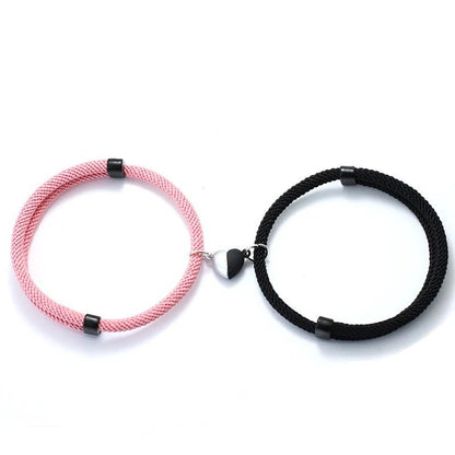 Romantic Magnet Couple Bracelet -  Pair Magnetic Spherical Bracelets for Friendship and Couples Perfect for Valentine's Day