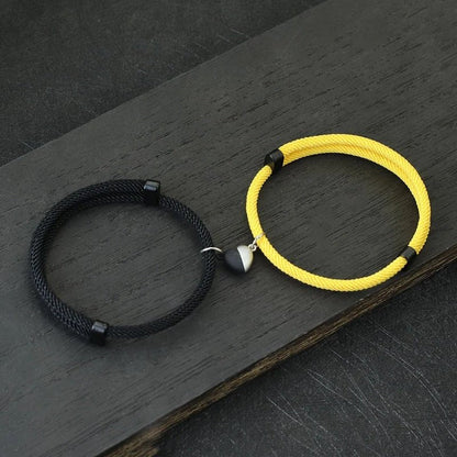 Romantic Magnet Couple Bracelet -  Pair Magnetic Spherical Bracelets for Friendship and Couples Perfect for Valentine's Day