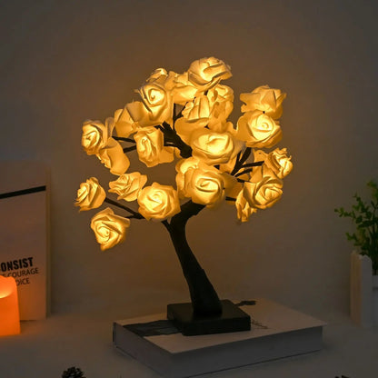 Rose Flower Tree Lamp – A Romantic Valentine's Gift! Battery-Powered Glow for a Dreamy Bedroom & Living Room Ambiance
