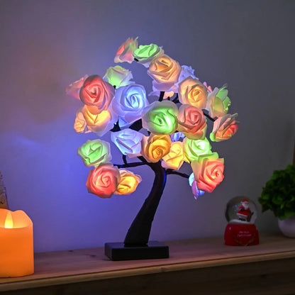 Rose Flower Tree Lamp – A Romantic Valentine's Gift! Battery-Powered Glow for a Dreamy Bedroom & Living Room Ambiance