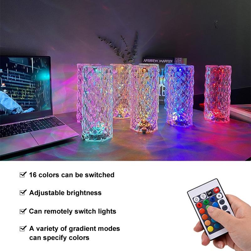 Rose Light Crystal Table Lamp