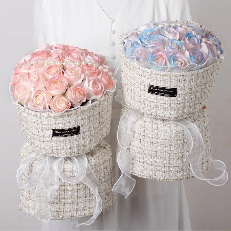 Valentine's Day Rose Soap Flower Bouquet - Artificial Flowers Rose Bouquet