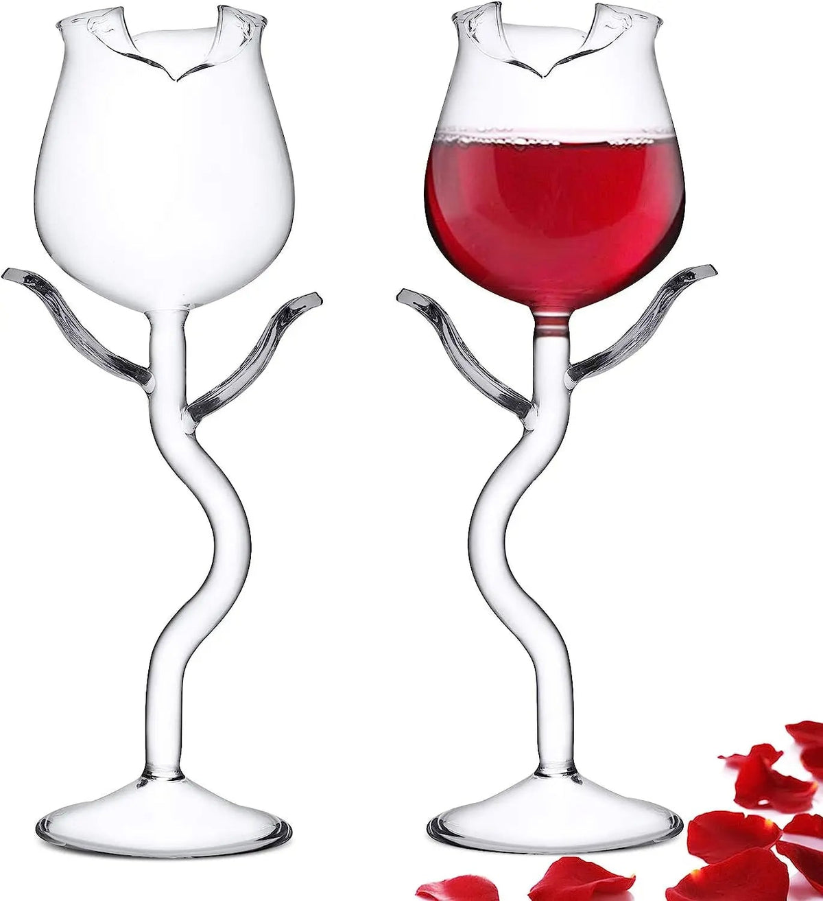 Rose Wine Goblets – Perfect for Mother’s Day, Parties, Weddings, and Festive Cocktails Perfect for Valentine's Day