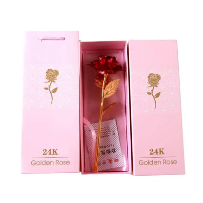 Gold Foil Eternal Rose in Gift Box – 24K  Gold Long-Lasting Romantic Artificial Flower for Weddings, Anniversaries, and Valentine’s Day Love