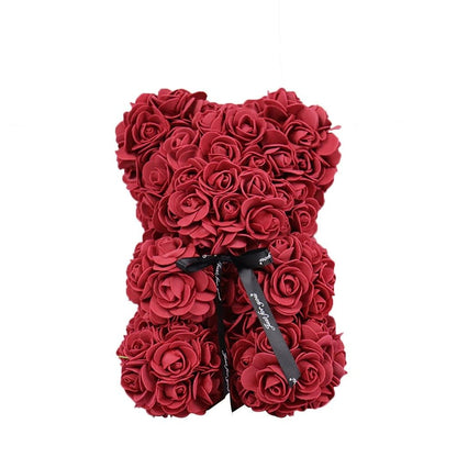 Roses Teddy Bear - Flower Bear Gift for Valentines Day, Mothers Day, Wedding and Anniversary & Bridal Showers