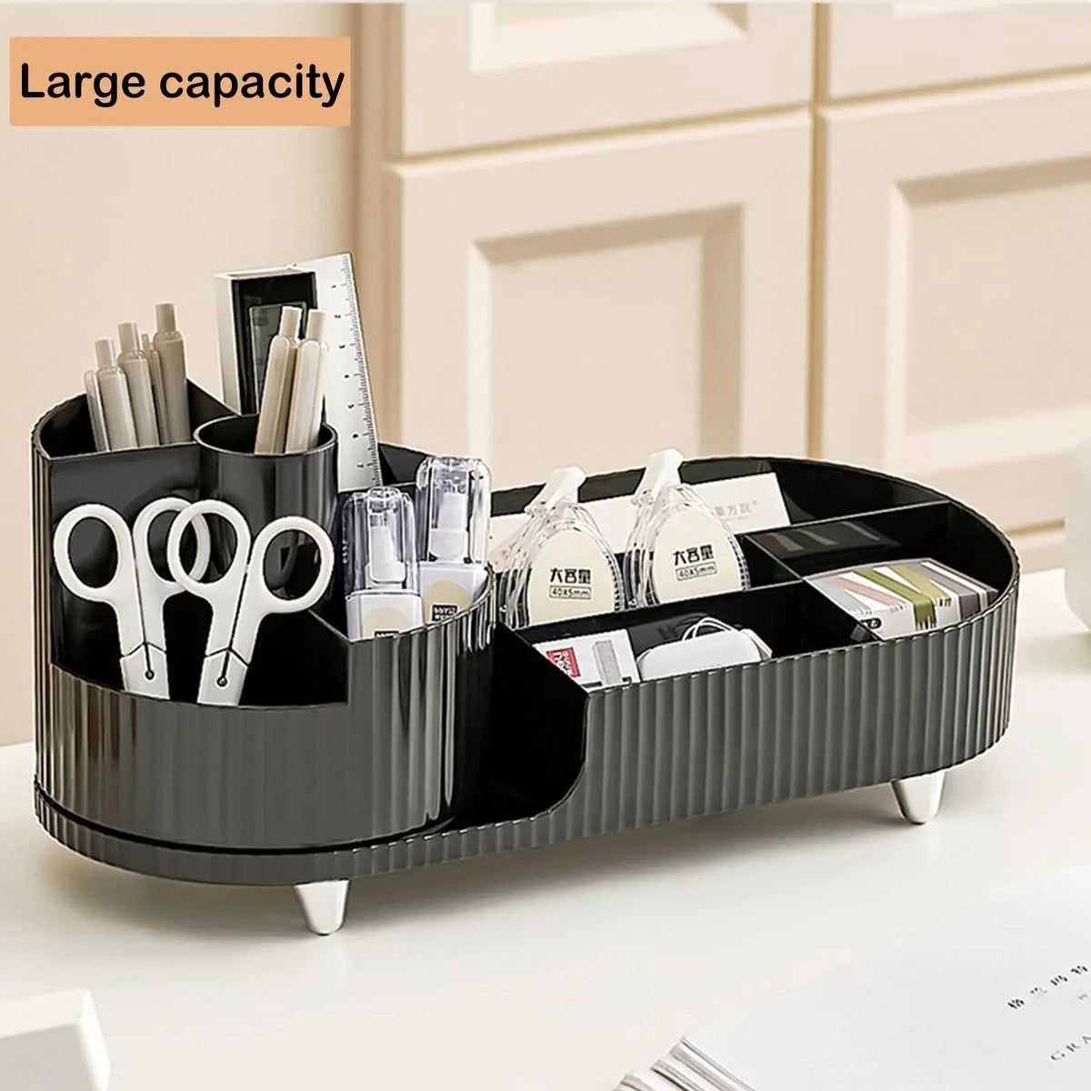 Rotating Makeup Organizer - 360 Rotating Makeup Organizer for Vanity with Brush Holder