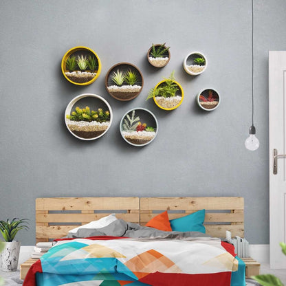 Round Wall Mounted Vase - Hanging Flowerpot Fish Tank Home Living Room Decoration