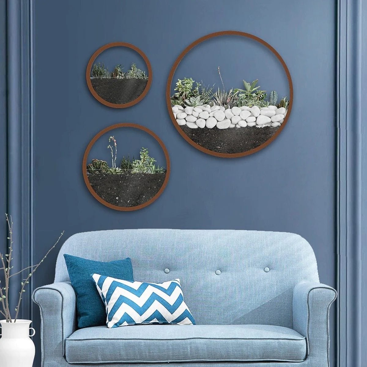 Round Wall Mounted Vase - Hanging Flowerpot Fish Tank Home Living Room Decoration