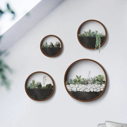 Round Wall Mounted Vase - Hanging Flowerpot Fish Tank Home Living Room Decoration