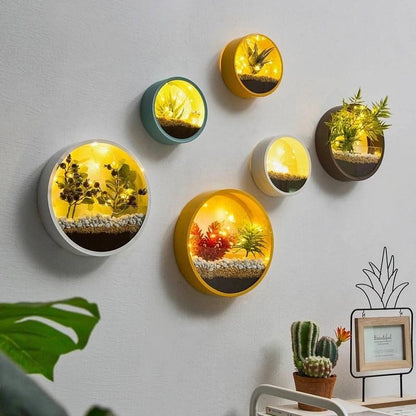 Round Wall Mounted Vase - Hanging Flowerpot Fish Tank Home Living Room Decoration
