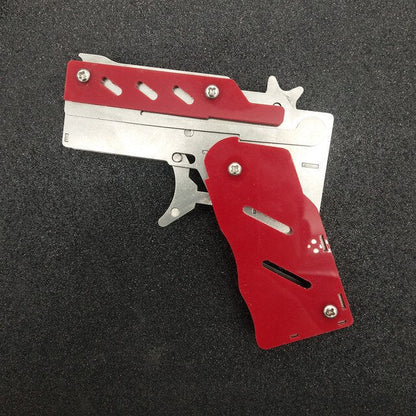 Rubber Band Toy Gun with Keychain - Outdoor Shooting Game for Kids & Adults