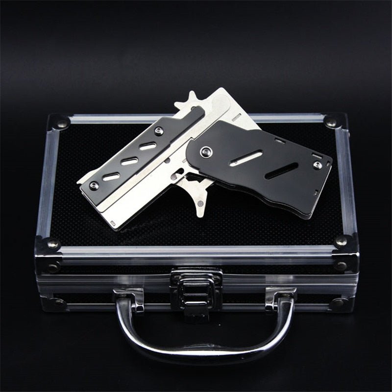 Rubber Band Toy Gun with Keychain - Outdoor Shooting Game for Kids & Adults