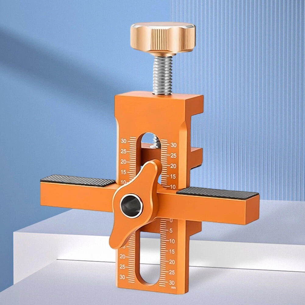 Aluminum Cabinet Door Installation Jig – Adjustable Woodworking Positioning Tool for Fast, Accurate Closet Door Mounting (7–40mm Clamping Range)