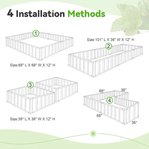 Outdoor Flower Vegetable Raised Garden Bed