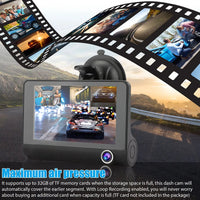 4" Touch Screen Front and Rear Dash Cam