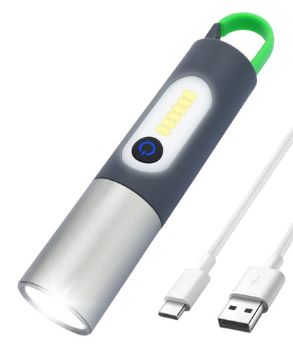 Rechargeable Zoomable LED Flashlight – Super Bright Compact White Laser Light for Camping, Hiking, Home & Emergency Outdoors