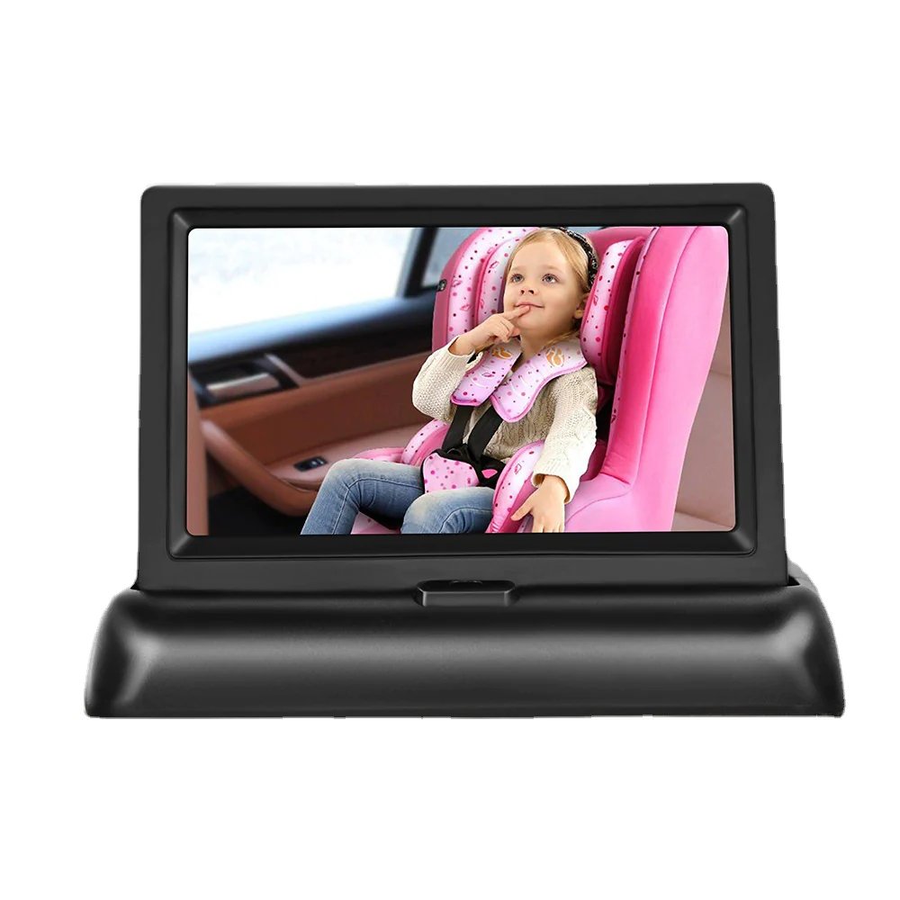 Safe Drive Baby Car Mirror with Night Vision - Foldable Rearview Reverse Parking Monitor