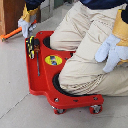 Safety Rolling Knee Pads for Work - Rolling Knee Protection Pad with Wheels Built in Foam Padded Creeper Platform Laying Tile or Vinyl Auto Repair