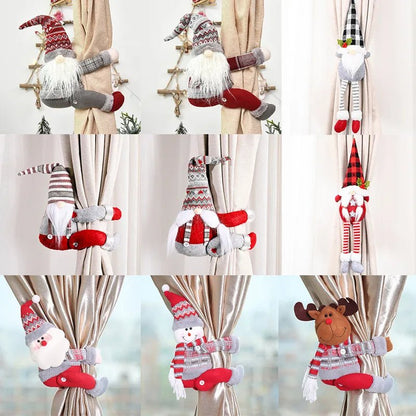 Santa & Elk Christmas Curtain Buckle – Festive Holiday Decor for a Merry Home