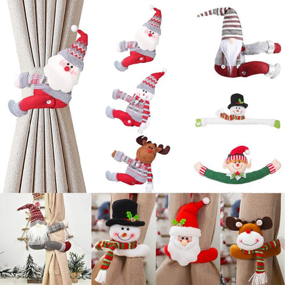 Santa & Elk Christmas Curtain Buckle – Festive Holiday Decor for a Merry Home