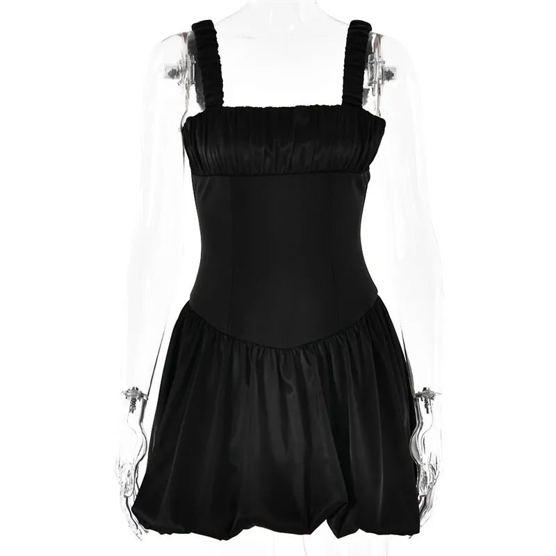 Satin Corset Mini Dress - Sleeveless Backless A-line Club Party Sexy Dress