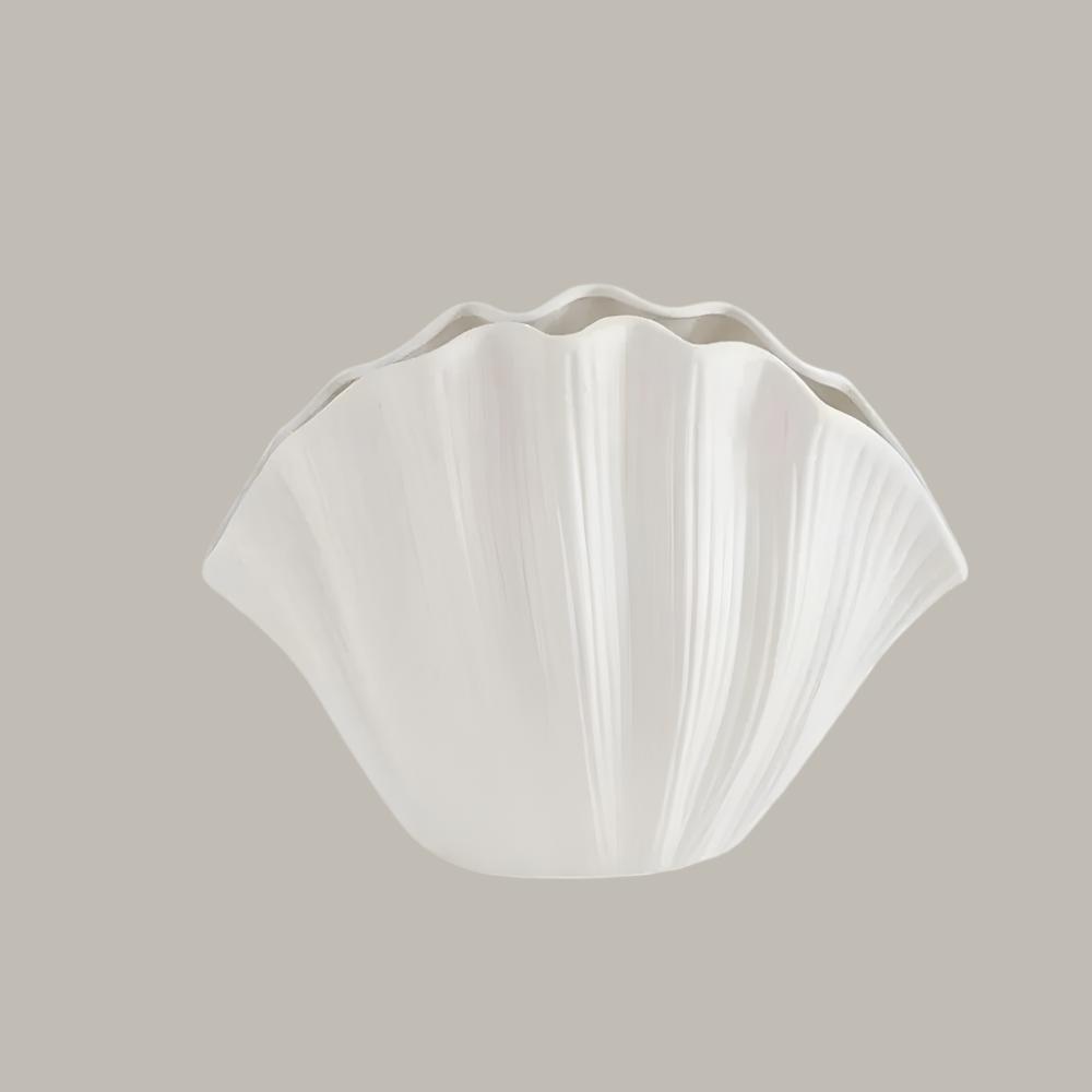 Ceramic SeaShell Vase - Floral Arrangement and Terrarium Room Decoration Accessories