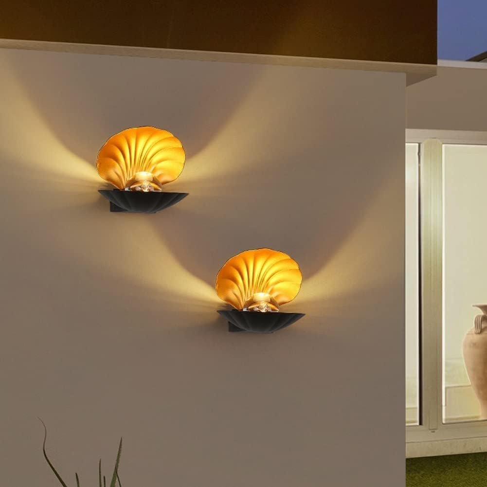 Seashell Wall Lamp - Creative Exterior Wall Light Fixture, LED Clam Shell Pearl Lights