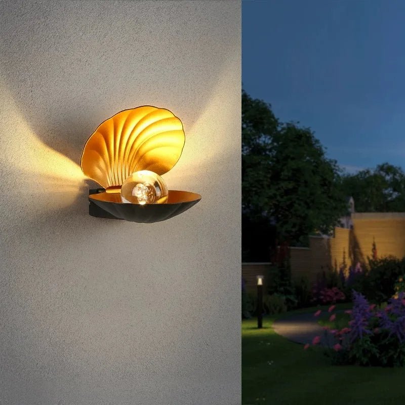 Seashell Wall Lamp - Creative Exterior Wall Light Fixture, LED Clam Shell Pearl Lights