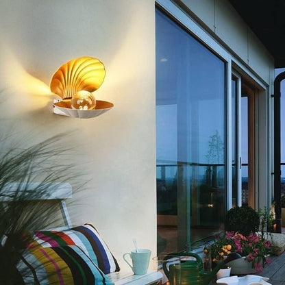 Seashell Wall Lamp - Creative Exterior Wall Light Fixture, LED Clam Shell Pearl Lights