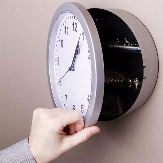 Secret Wall Clock  - Mechanical Storage Box