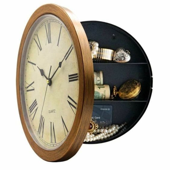 Secret Wall Clock  - Mechanical Storage Box