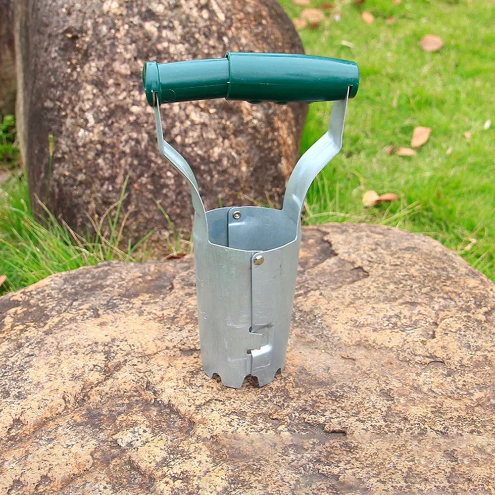 Seedling Transplanter Tool - Bend Free Tool for Planting Bulbs - Automatic Soil Release for Digging/Refilling Hole