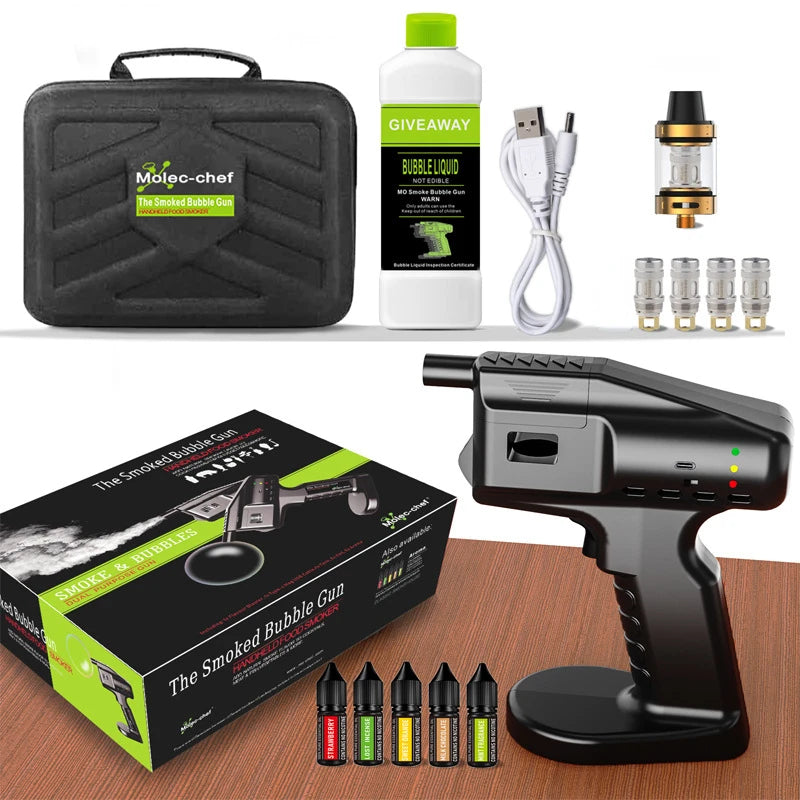 Cocktail Bubble Smoke Gun Kit – Electric Aroma Bubble Gun for Drinks