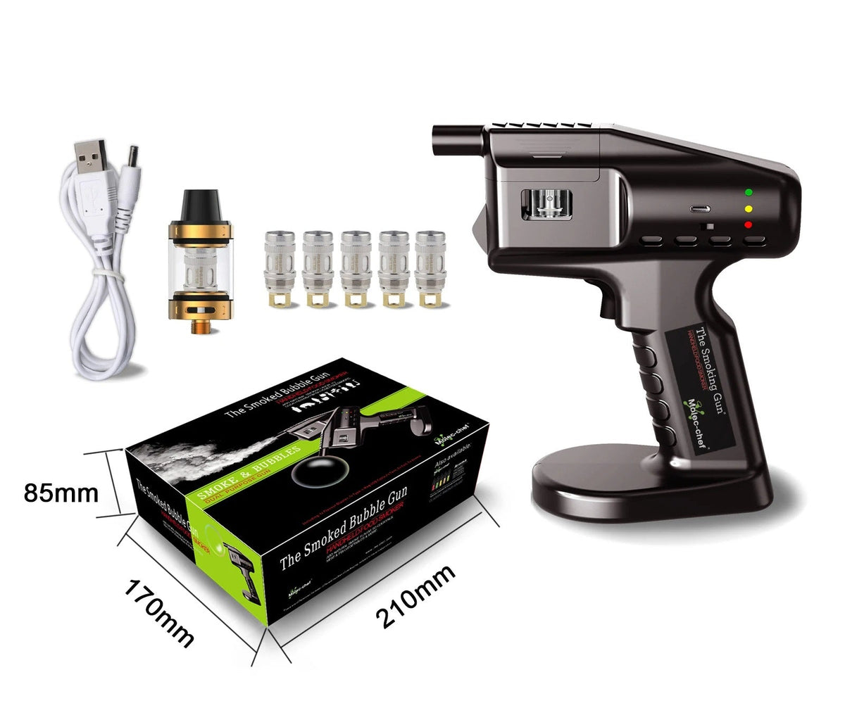 Cocktail Bubble Smoke Gun Kit – Electric Aroma Bubble Gun for Drinks