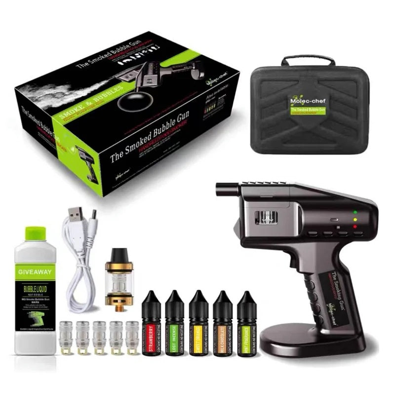 Cocktail Bubble Smoke Gun Kit – Electric Aroma Bubble Gun for Drinks