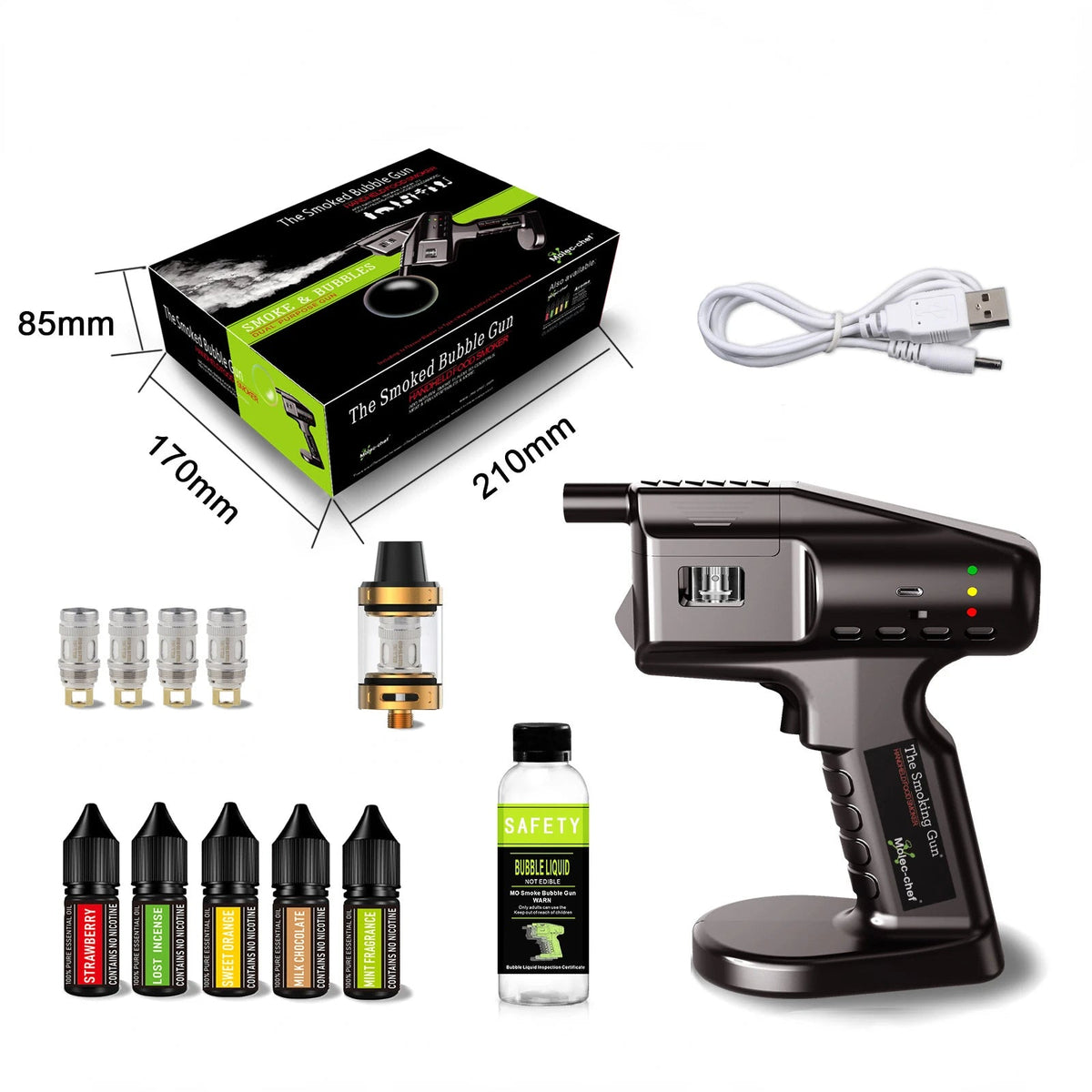 Cocktail Bubble Smoke Gun Kit – Electric Aroma Bubble Gun for Drinks