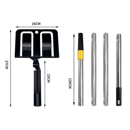 Paint Baffle Holder with Extension Pole – 360° Rotating Cleaning Tool for Paint Color Separation, Anti-Splash, Easy-to-Clean, and Durable Design