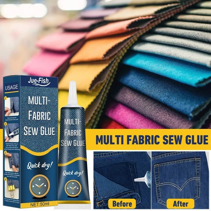 Sew Glue Liquid Sewing Solution Kit - Drying Liquid Stitch Fabric Adhesive Glue