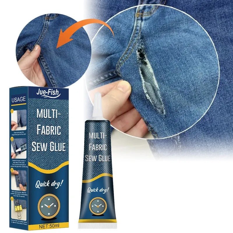 Sew Glue Liquid Sewing Solution Kit - Drying Liquid Stitch Fabric Adhesive Glue