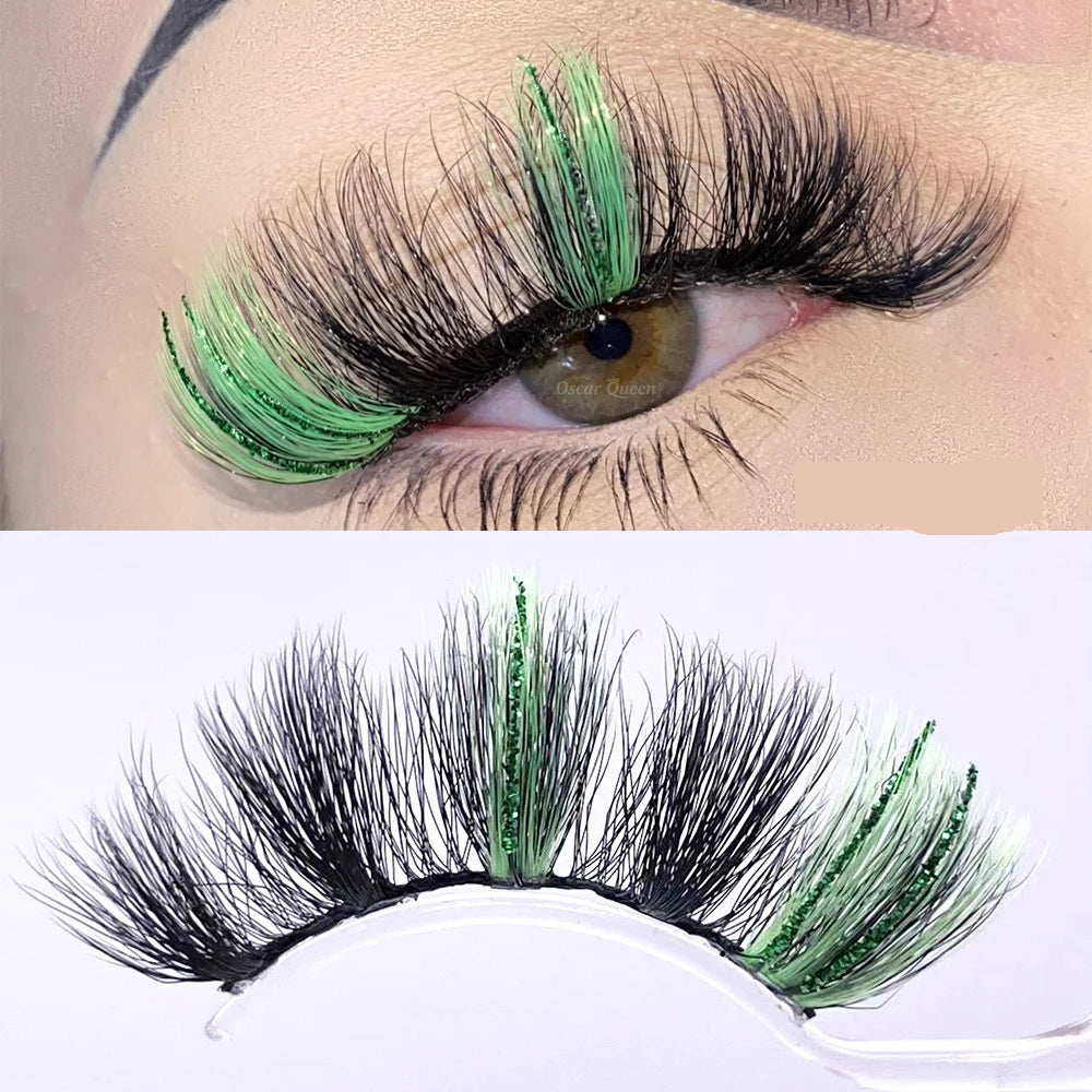 Fluffy Glitter Ombre 5D Mink Lashes – Magnetic Eyelash Extensions in Bulk with Lash Box Packaging for Glamorous, Natural Eye Makeup Looks