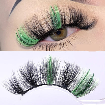 Fluffy Glitter Ombre 5D Mink Lashes – Magnetic Eyelash Extensions in Bulk with Lash Box Packaging for Glamorous, Natural Eye Makeup Looks