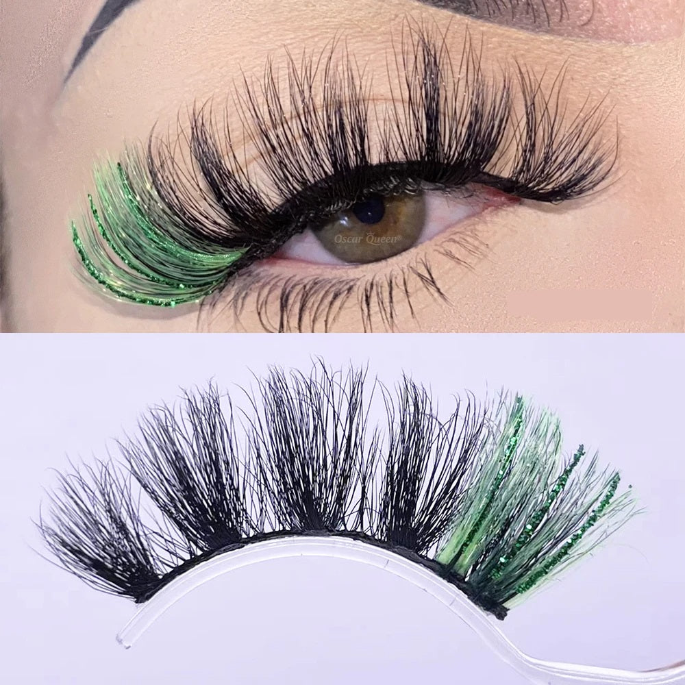 Fluffy Glitter Ombre 5D Mink Lashes – Magnetic Eyelash Extensions in Bulk with Lash Box Packaging for Glamorous, Natural Eye Makeup Looks