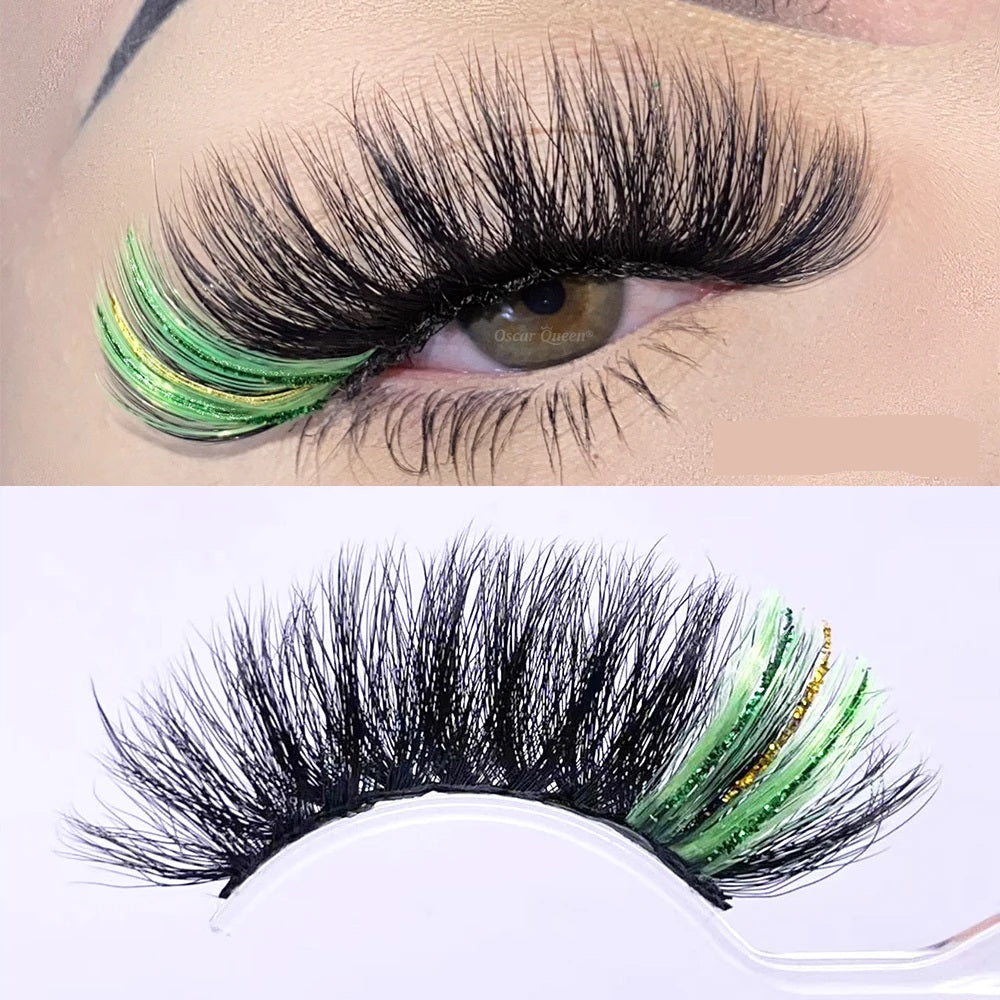Fluffy Glitter Ombre 5D Mink Lashes – Magnetic Eyelash Extensions in Bulk with Lash Box Packaging for Glamorous, Natural Eye Makeup Looks