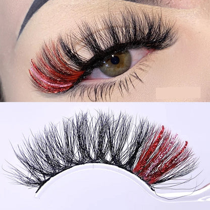 Fluffy Glitter Ombre 5D Mink Lashes – Magnetic Eyelash Extensions in Bulk with Lash Box Packaging for Glamorous, Natural Eye Makeup Looks