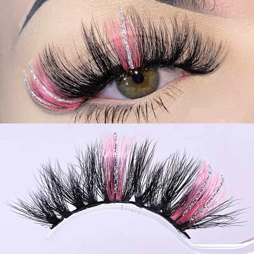 Fluffy Glitter Ombre 5D Mink Lashes – Magnetic Eyelash Extensions in Bulk with Lash Box Packaging for Glamorous, Natural Eye Makeup Looks