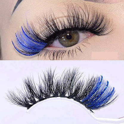 Fluffy Glitter Ombre 5D Mink Lashes – Magnetic Eyelash Extensions in Bulk with Lash Box Packaging for Glamorous, Natural Eye Makeup Looks
