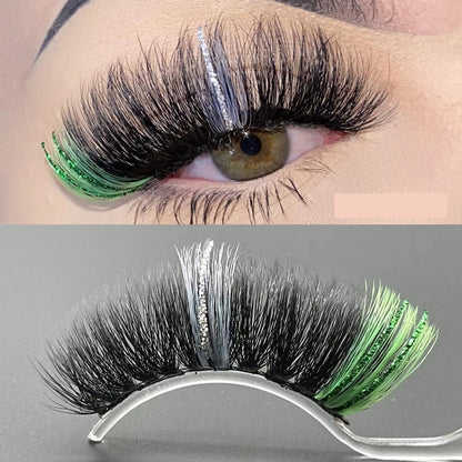 Fluffy Glitter Ombre 5D Mink Lashes – Magnetic Eyelash Extensions in Bulk with Lash Box Packaging for Glamorous, Natural Eye Makeup Looks