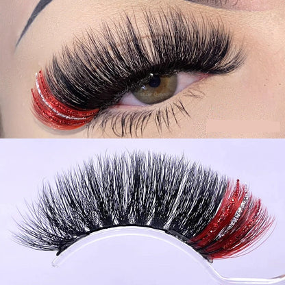 Fluffy Glitter Ombre 5D Mink Lashes – Magnetic Eyelash Extensions in Bulk with Lash Box Packaging for Glamorous, Natural Eye Makeup Looks