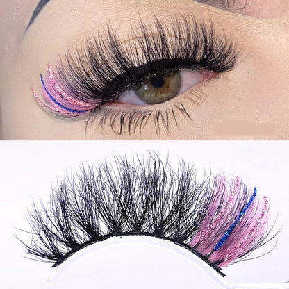 Fluffy Glitter Ombre 5D Mink Lashes – Magnetic Eyelash Extensions in Bulk with Lash Box Packaging for Glamorous, Natural Eye Makeup Looks