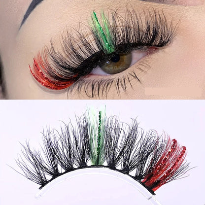 Fluffy Glitter Ombre 5D Mink Lashes – Magnetic Eyelash Extensions in Bulk with Lash Box Packaging for Glamorous, Natural Eye Makeup Looks